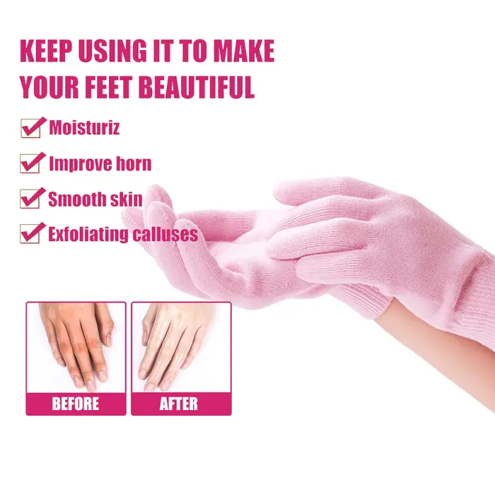 1 ensemble de chaussettes et gants réutilisables en Gel SPA