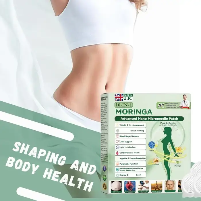 Patch Corporel Nano Microneedle ≤0.3mm Infusé au Moringa Hydratant Raffermissant Soin des Courbes Micro-aiguilles Douces Autocollant Microdarts Femme Homme