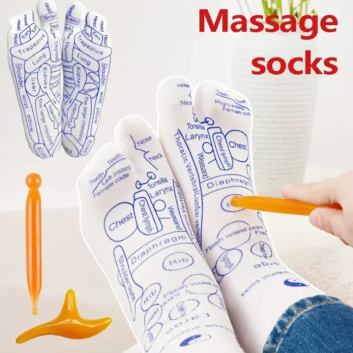 Massage soulage les pieds fatigués chaussettes acupression masseur