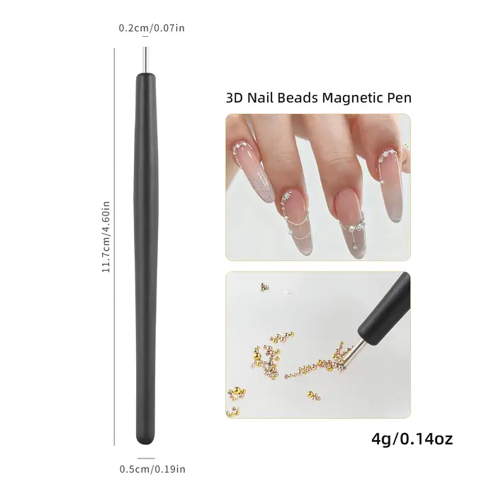 3D petites perles à ongles stylo magnétique alignement en un clic Super fort 1/2 pièces outils d'art