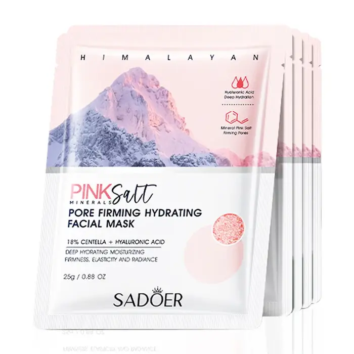 5 pièces SADOER himalayen rose sel masque pour le visage hydratant éclaircissant raffermissant hydra