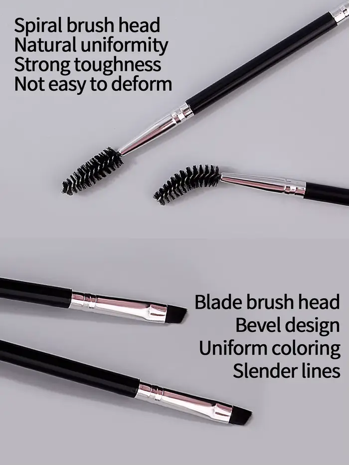 Brosse à mascara noire à double tête, brosse à sourcils, peigne à mascara, rafraîchissement du maqui