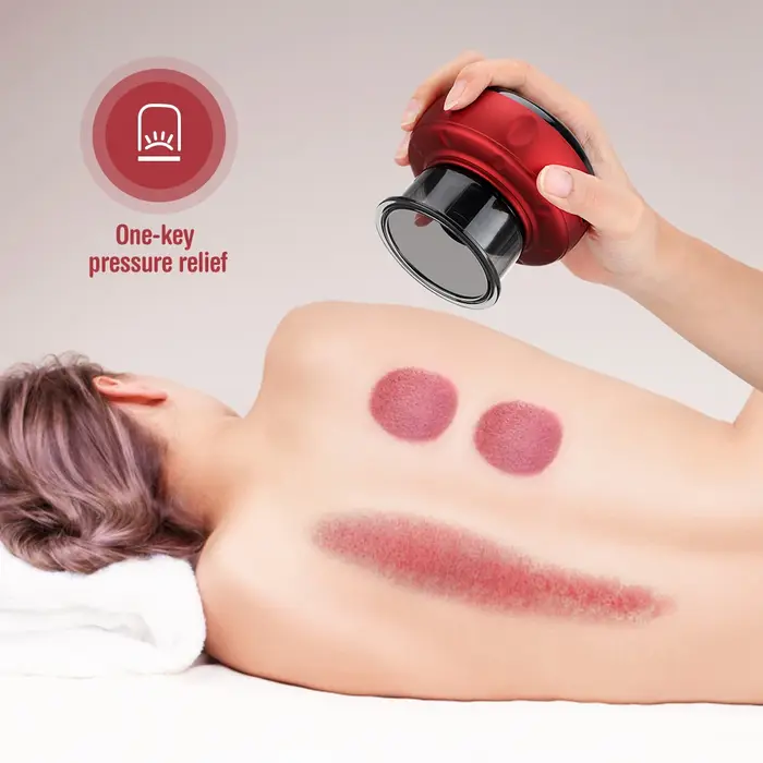 Masseur de ventouses sous vide électrique intelligent, grattoir corporel à aspiration chauffée pour 