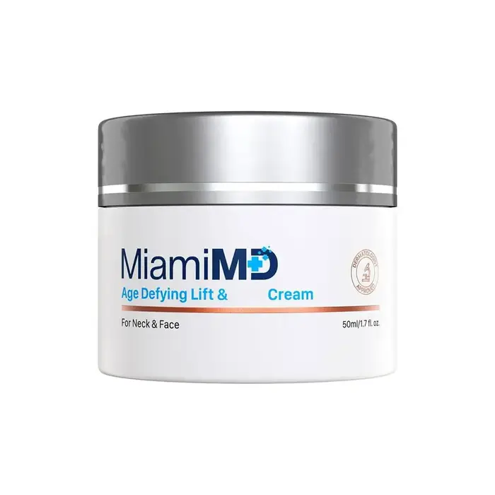 Crème anti-âge pour le cou et le visage Miami MD 50 ml, hydratation intense, formule liftante, resse
