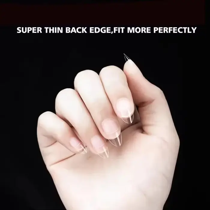 240 pointes d'ongles pré-filées en amande semi-coupées, clous à pression semi-mat XS, adaptés aux pe