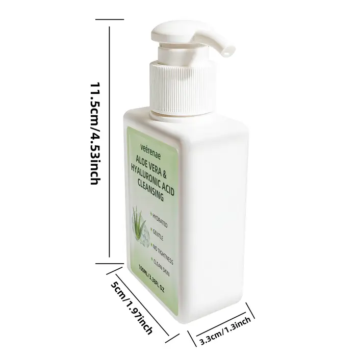 Nettoyant à l'aloe vera et à l'acide hyaluronique | Nettoyant visage hydratant en profondeur et do