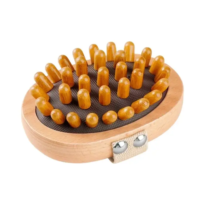 Brosse anti-cellulite corporelle apaisante en bois pour massage aux huiles essentielles