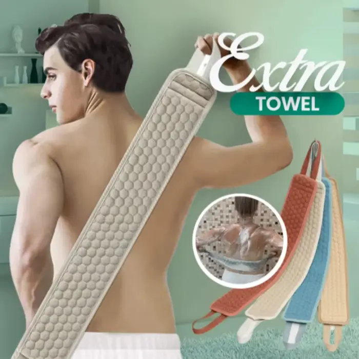 Gant exfoliant pour le dos, ceinture de bain, serviette exfoliante, gant de toilette, nettoyant corp
