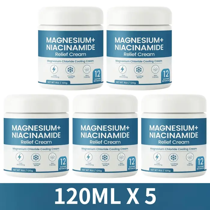 Crème au magnésium pour soulager les nerfs avec niacinamide, hydratante, réparatrice de la barrière cutanée pour les genoux, les articulations, les muscles, massage