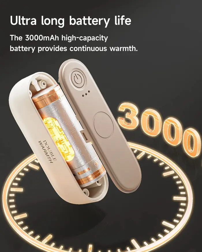 Chauffe-mains magnétique rechargeable double 6000 mAh