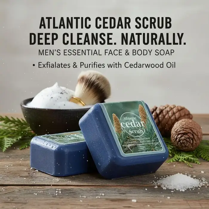 Savon à l'huile essentielle de cèdre pour hommes