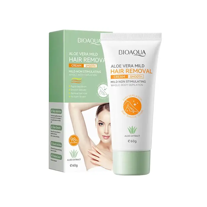 Crème dépilatoire permanente indolore à l'aloe vera pour hommes/femmes, 60g, rapide, complète, douce