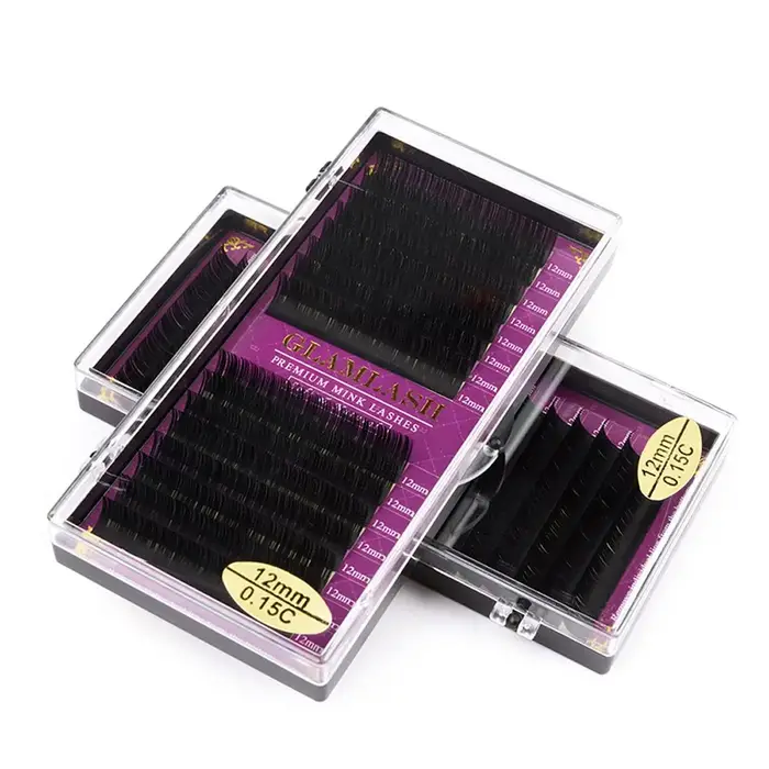 Glamlspatule-Extension de cils en vison naturel, 16 rangées, courbure BCCCD, faux cils individuels h