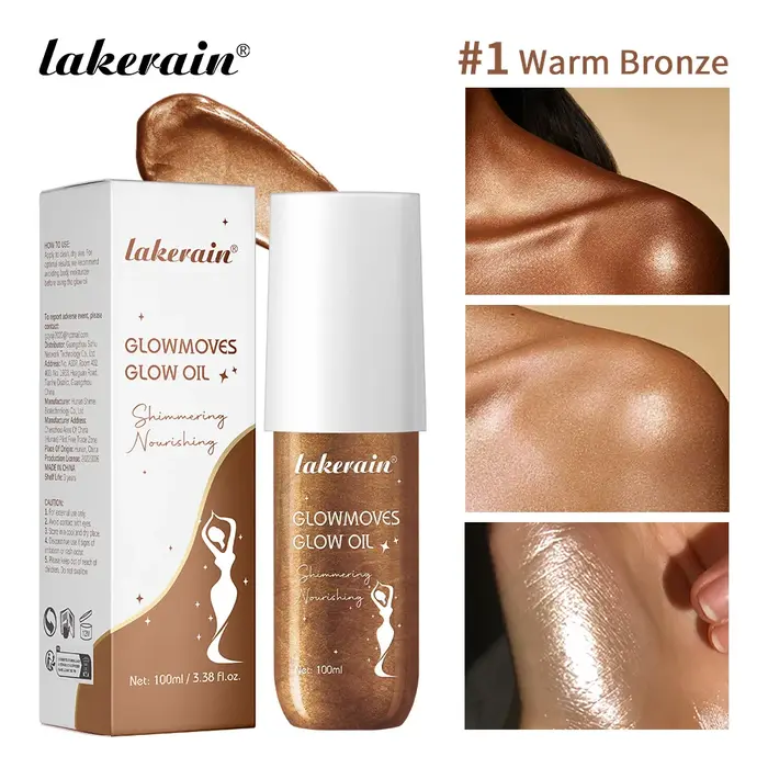 Glowmotions Glow Body Oil 100 ml Hydratant adoucissant Brésilien Shimmer Bronze Formule non grasse n